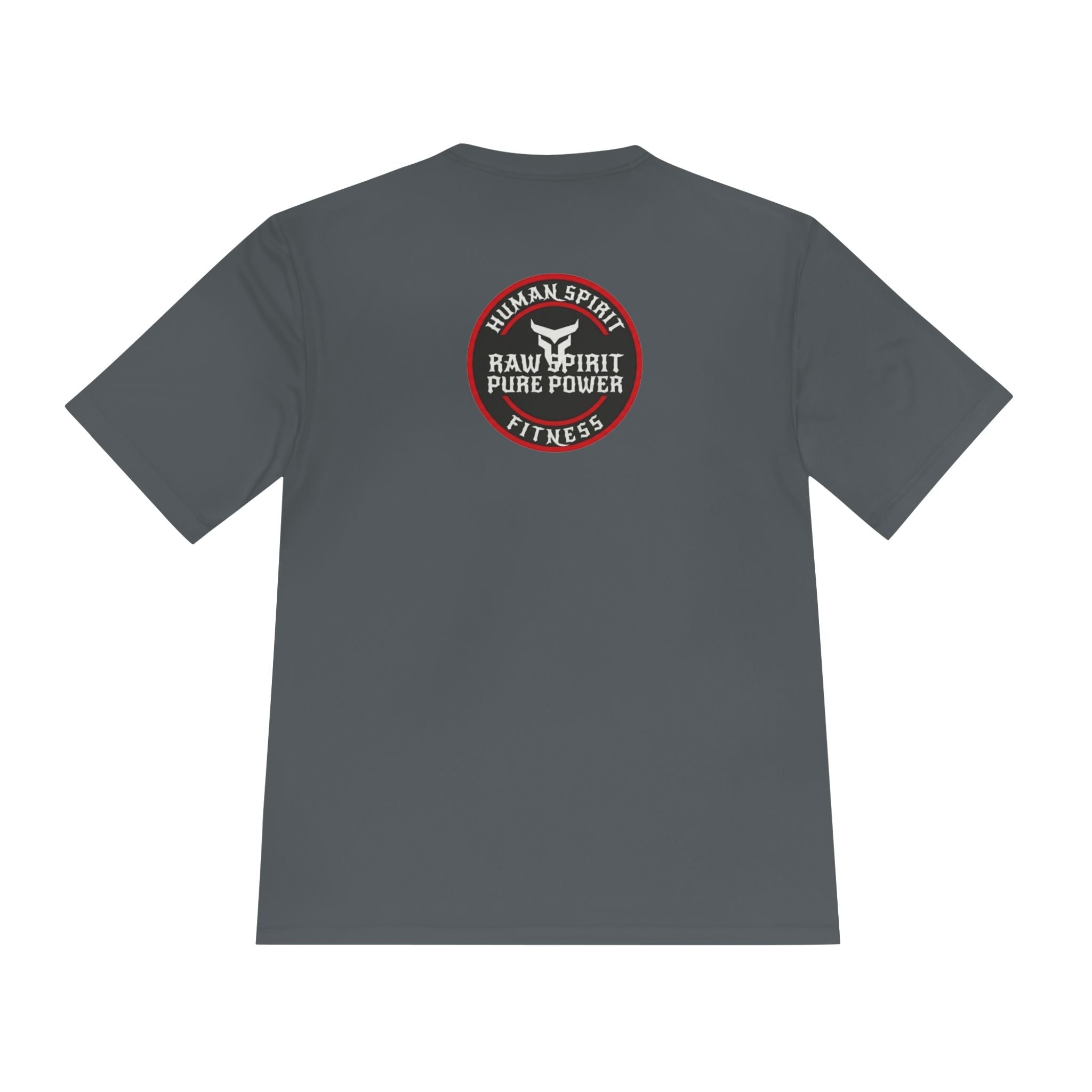 Human Spirit Fitness Moisture-Wicking Tee — "Raw Spirit Pure Power" Athletic Shirt