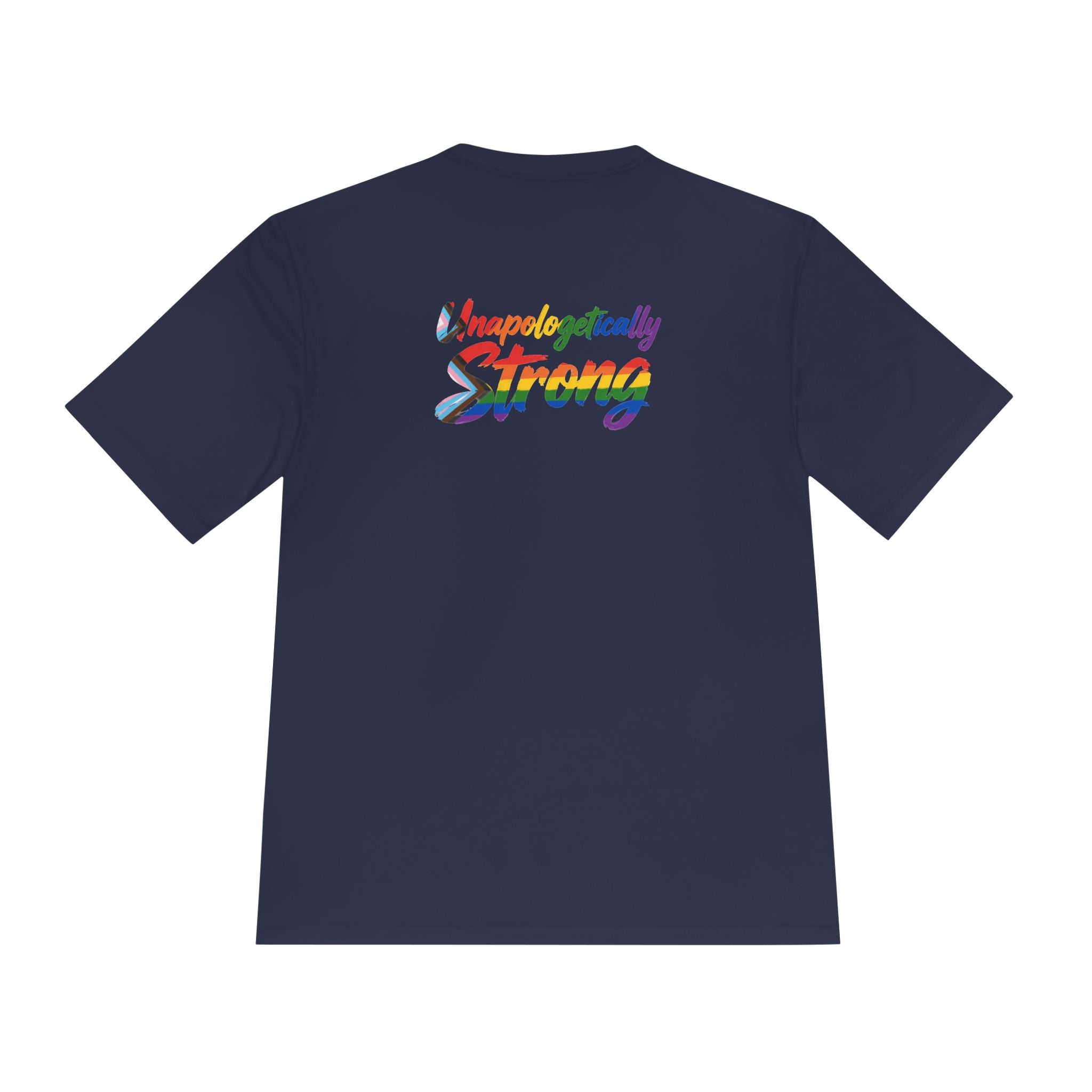 Unapologetically Strong Athletic Tee — Rainbow Pride Fitness Shirt
