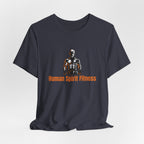 Fitness T-Shirt — "Human Spirit Fitness" with Muscular Figure & “Stronger Than Yesterday” Back Design