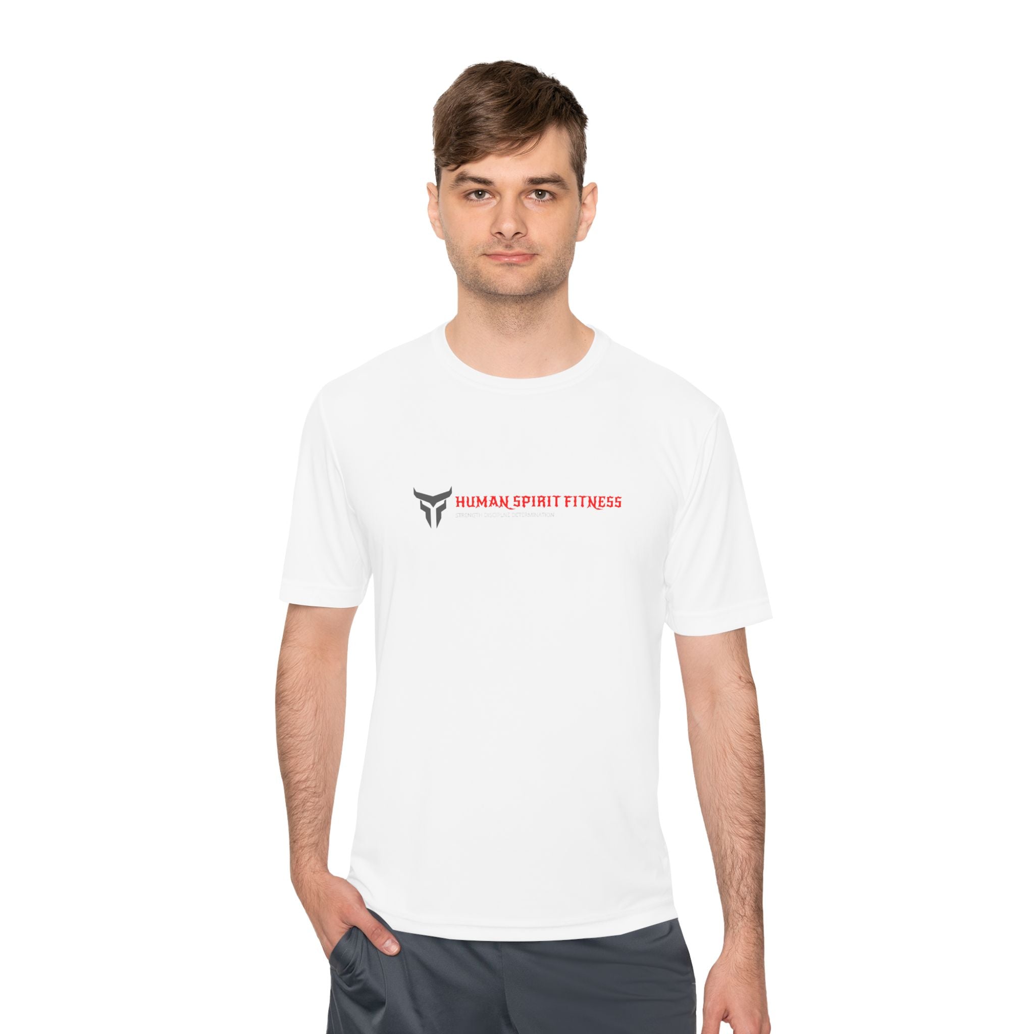 Human Spirit Fitness Moisture-Wicking Tee — "Raw Spirit Pure Power" Athletic Shirt