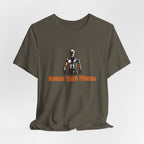 Fitness T-Shirt — "Human Spirit Fitness" with Muscular Figure & “Stronger Than Yesterday” Back Design