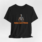 Fitness T-Shirt — "Human Spirit Fitness" with Muscular Figure & “Stronger Than Yesterday” Back Design