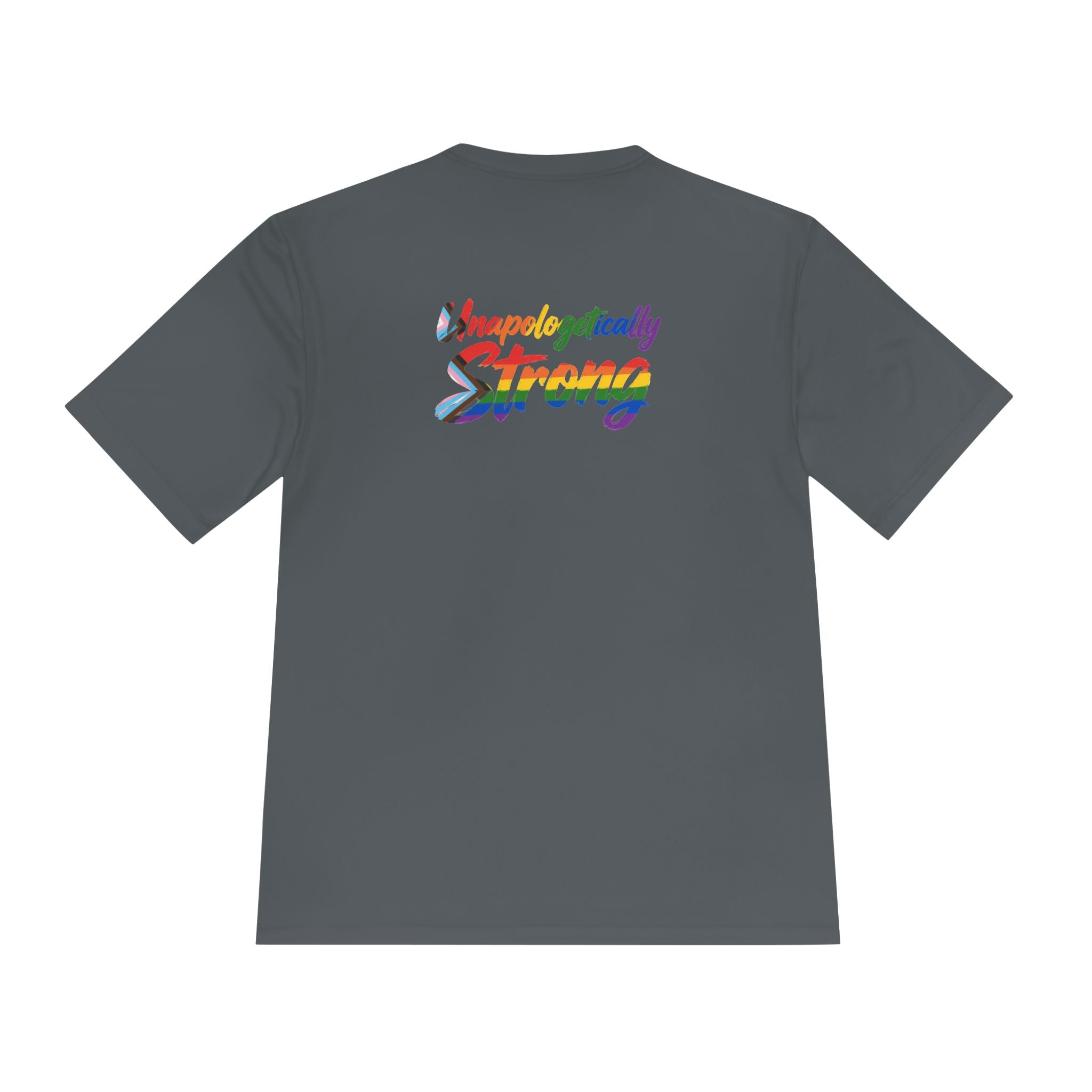 Unapologetically Strong Athletic Tee — Rainbow Pride Fitness Shirt