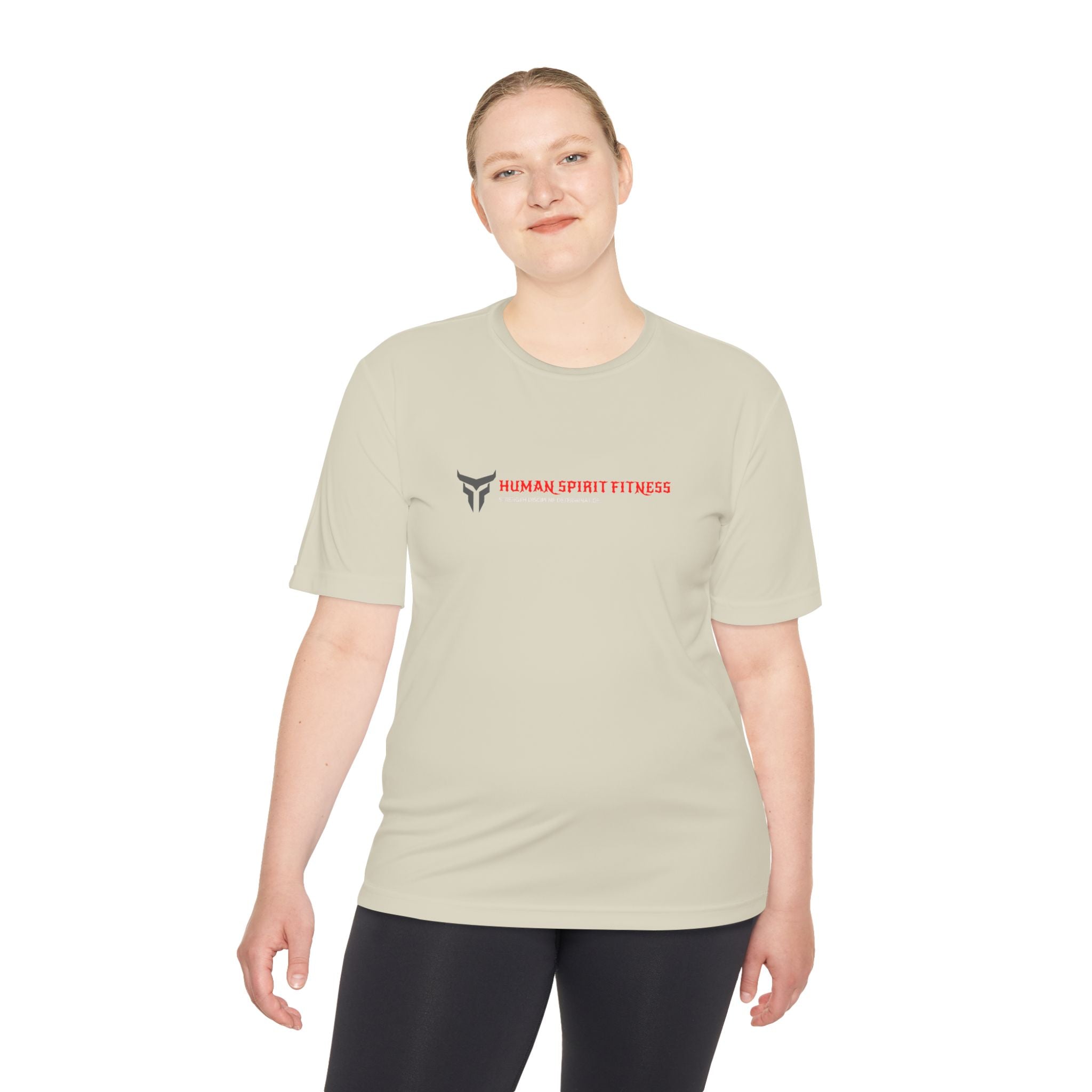 Human Spirit Fitness Moisture-Wicking Tee — "Raw Spirit Pure Power" Athletic Shirt
