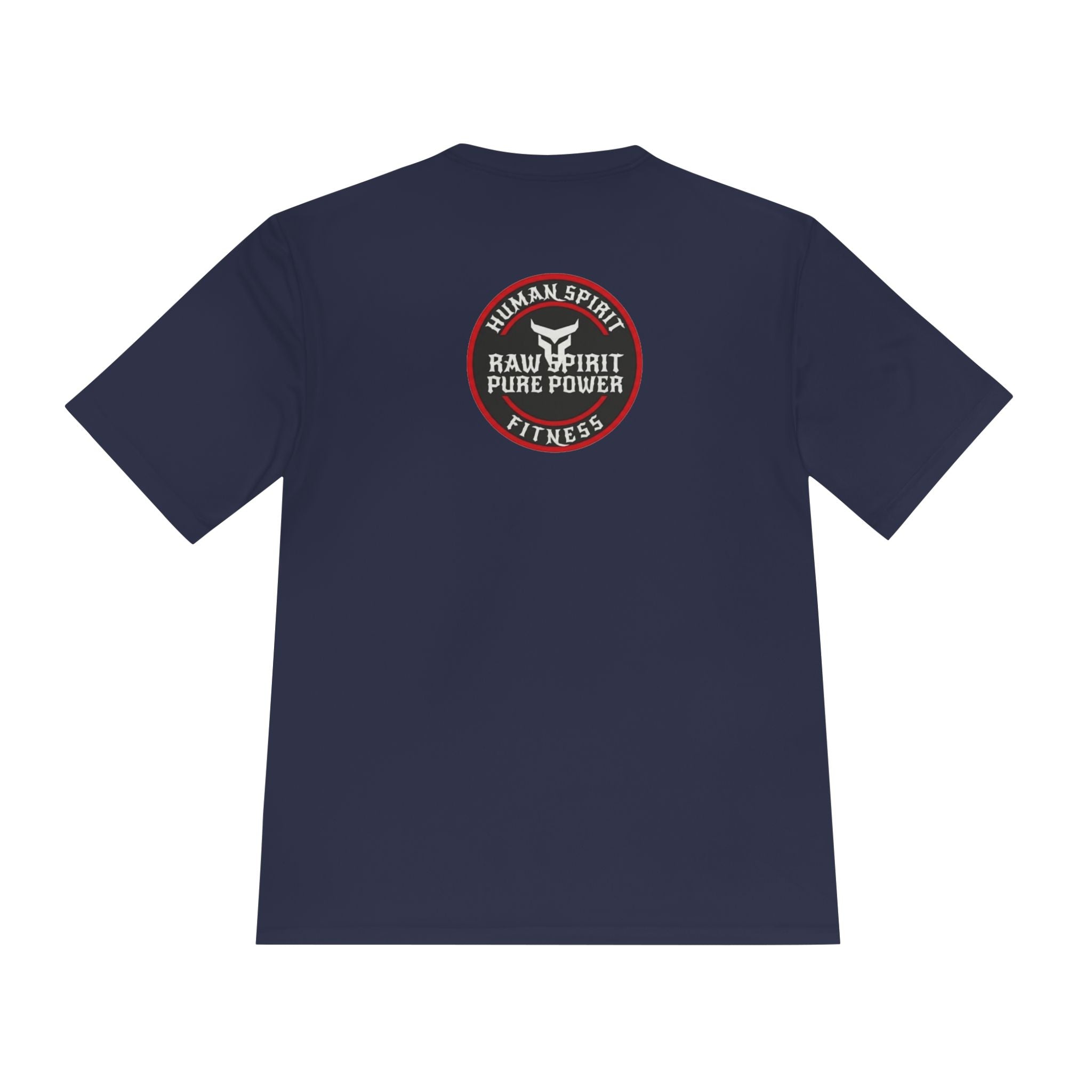 Human Spirit Fitness Moisture-Wicking Tee — "Raw Spirit Pure Power" Athletic Shirt