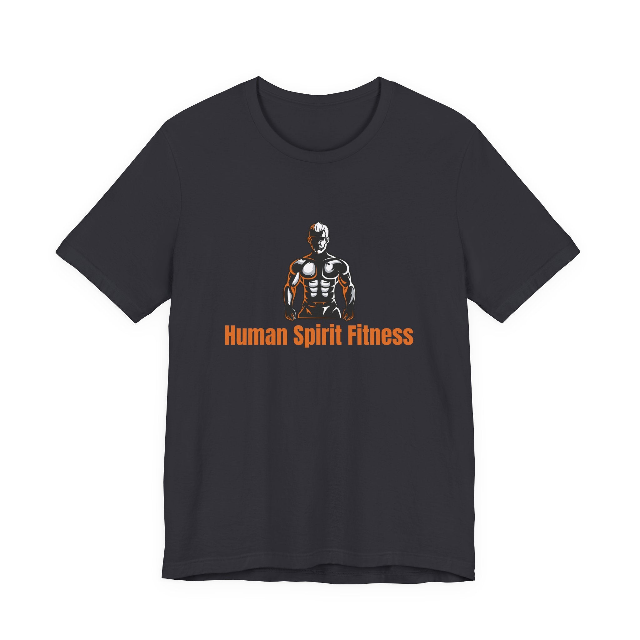 Fitness T-Shirt — "Human Spirit Fitness" with Muscular Figure & “Stronger Than Yesterday” Back Design