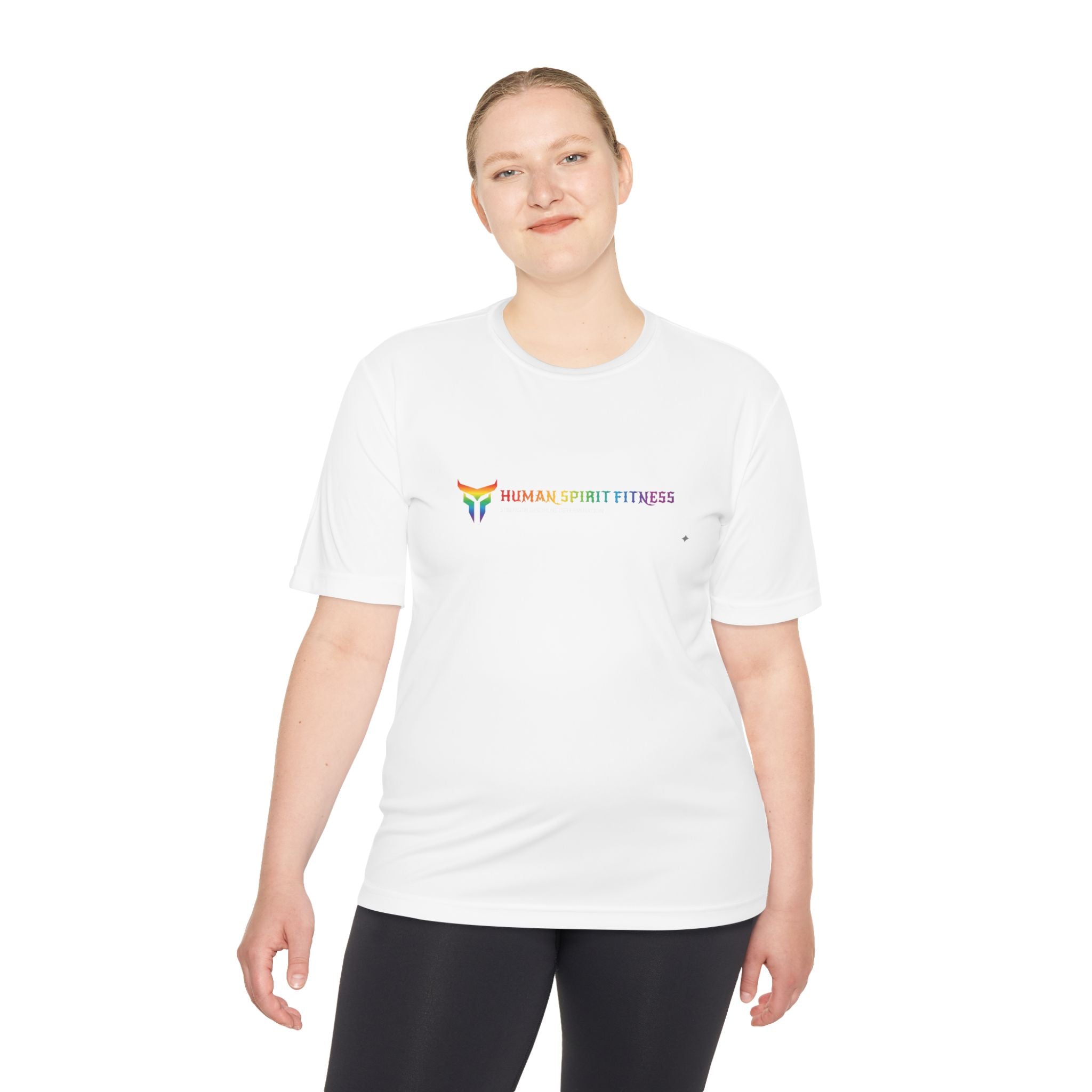 Unapologetically Strong Athletic Tee — Rainbow Pride Fitness Shirt