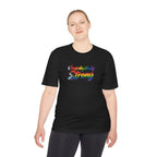Unapologetically Strong Moisture-Wicking Tee — Rainbow Pride Fitness Shirt