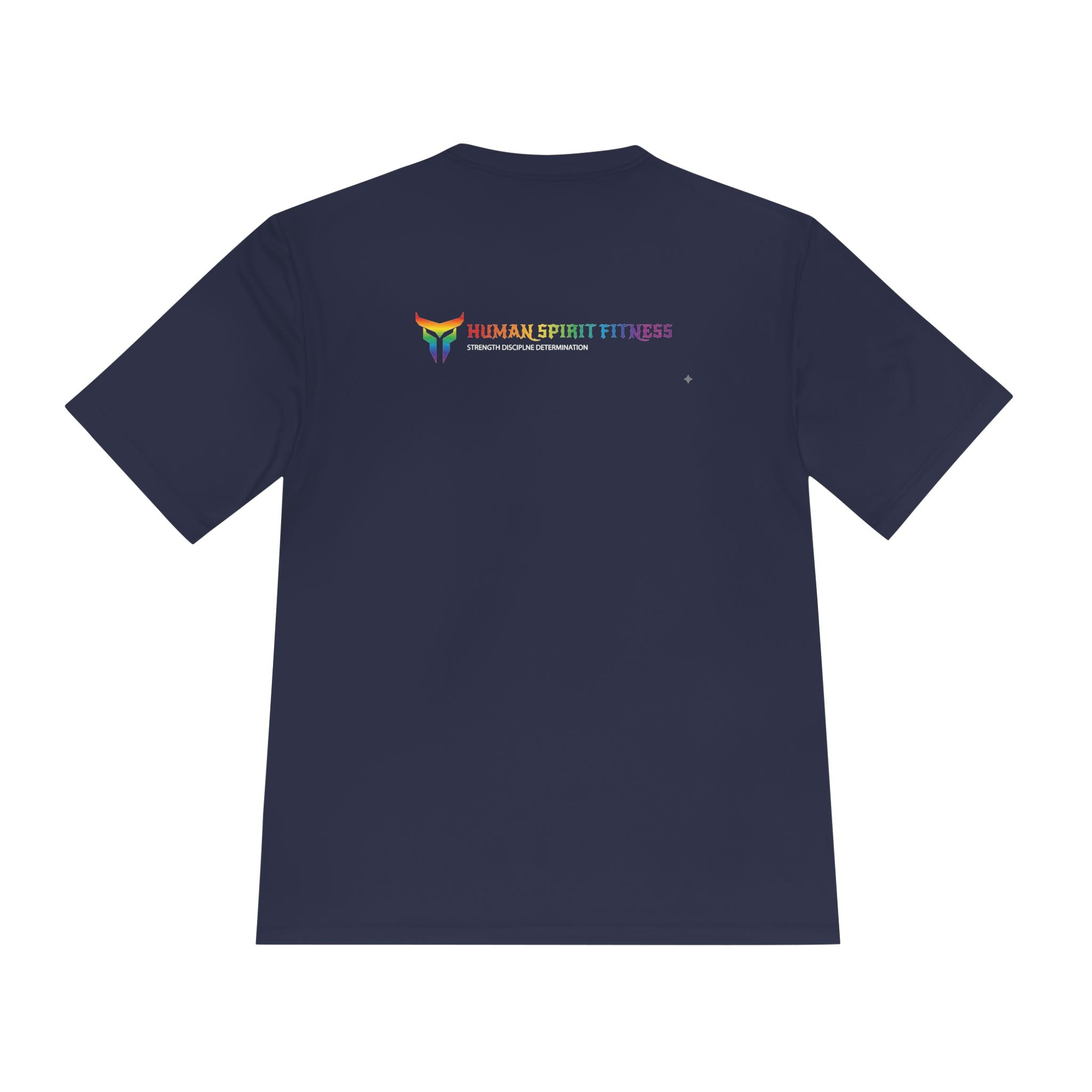 Unapologetically Strong Moisture-Wicking Tee — Rainbow Pride Fitness Shirt