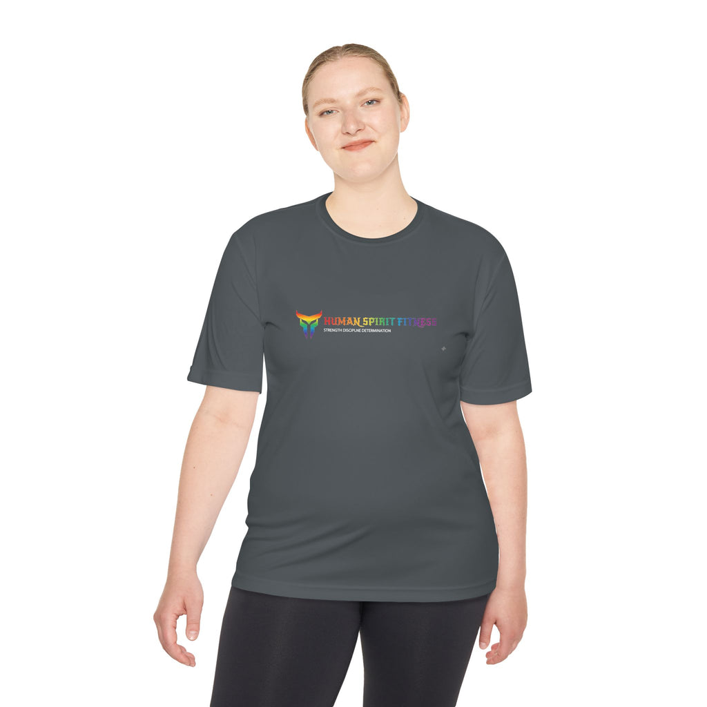 Unapologetically Strong Athletic Tee — Rainbow Pride Fitness Shirt