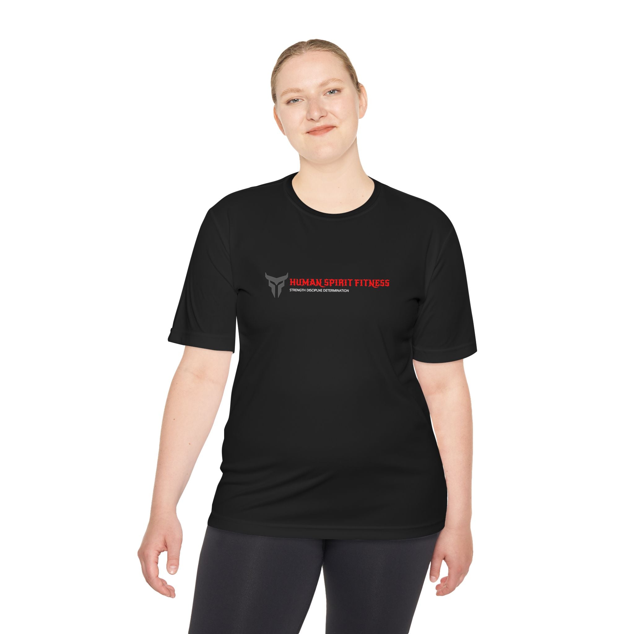Human Spirit Fitness Moisture-Wicking Tee — "Raw Spirit Pure Power" Athletic Shirt
