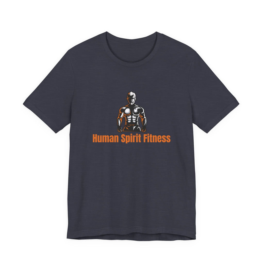 Fitness T-Shirt — "Human Spirit Fitness" with Muscular Figure & “Stronger Than Yesterday” Back Design