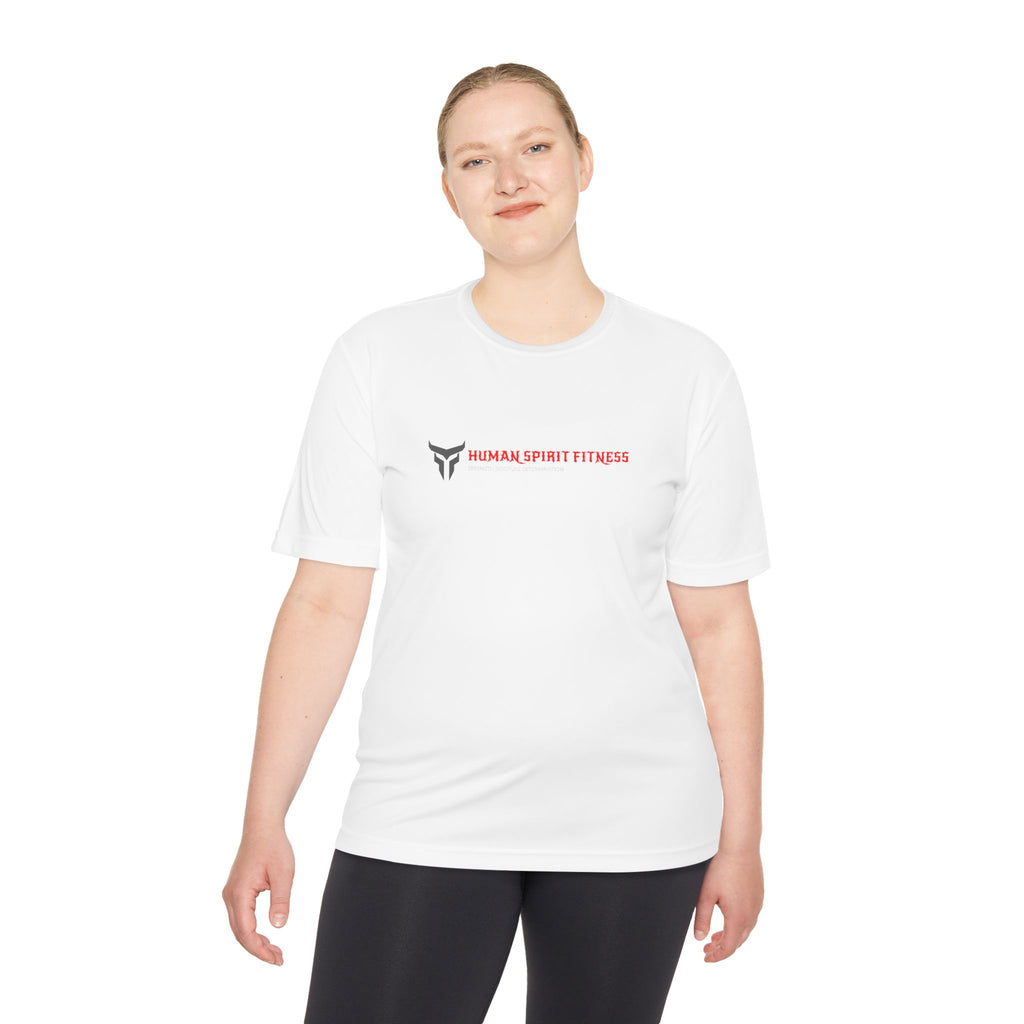 Human Spirit Fitness Moisture-Wicking Tee — "Raw Spirit Pure Power" Athletic Shirt