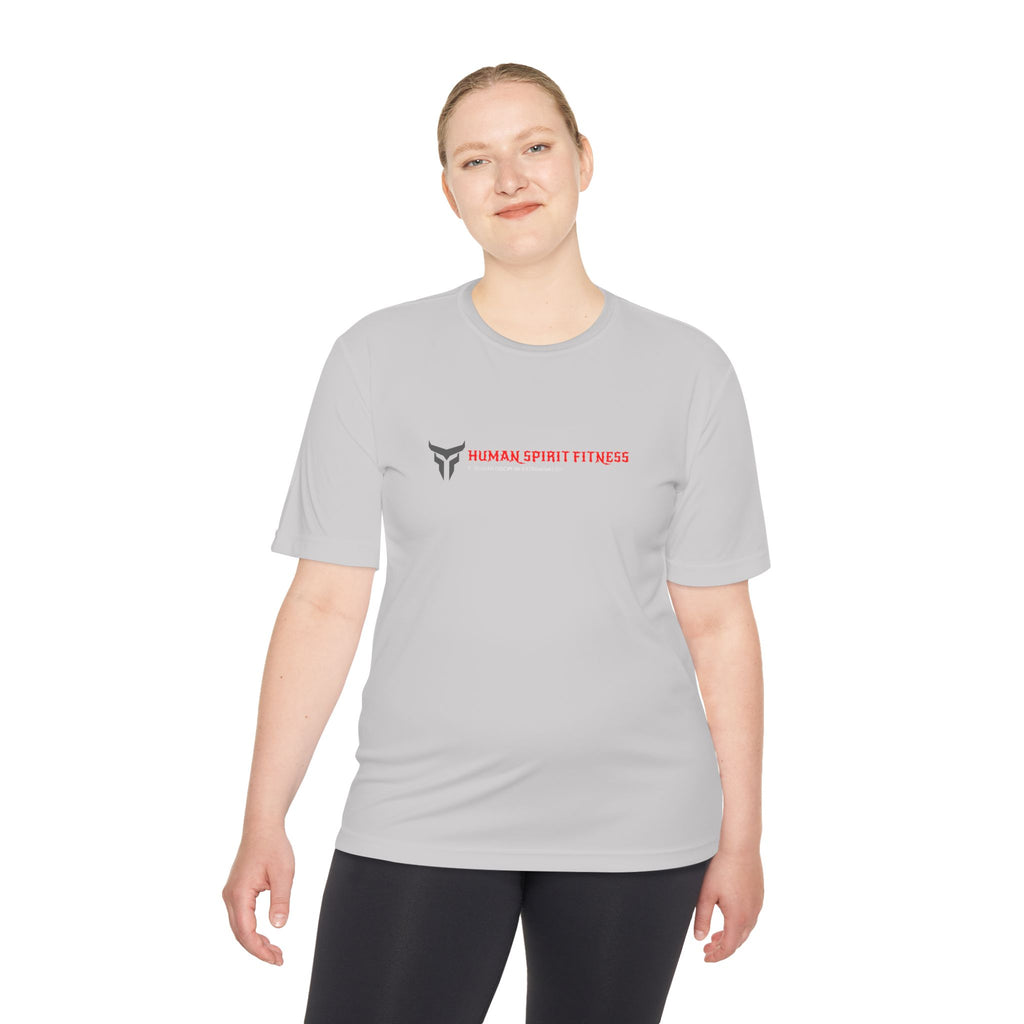 Human Spirit Fitness Moisture-Wicking Tee — "Raw Spirit Pure Power" Athletic Shirt