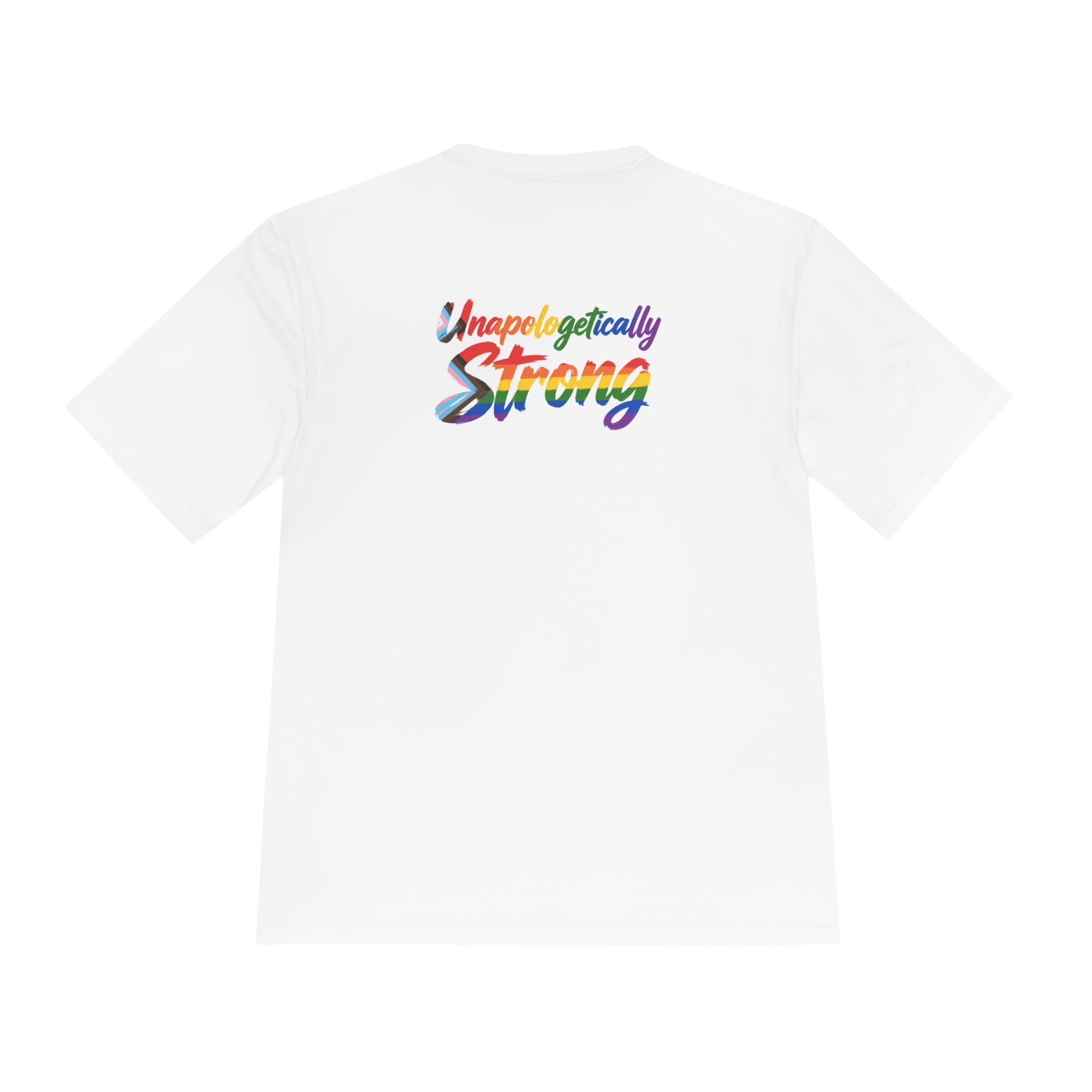 Unapologetically Strong Athletic Tee — Rainbow Pride Fitness Shirt
