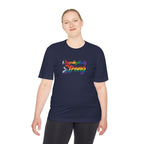 Unapologetically Strong Moisture-Wicking Tee — Rainbow Pride Fitness Shirt