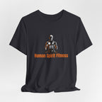 Fitness T-Shirt — "Human Spirit Fitness" with Muscular Figure & “Stronger Than Yesterday” Back Design