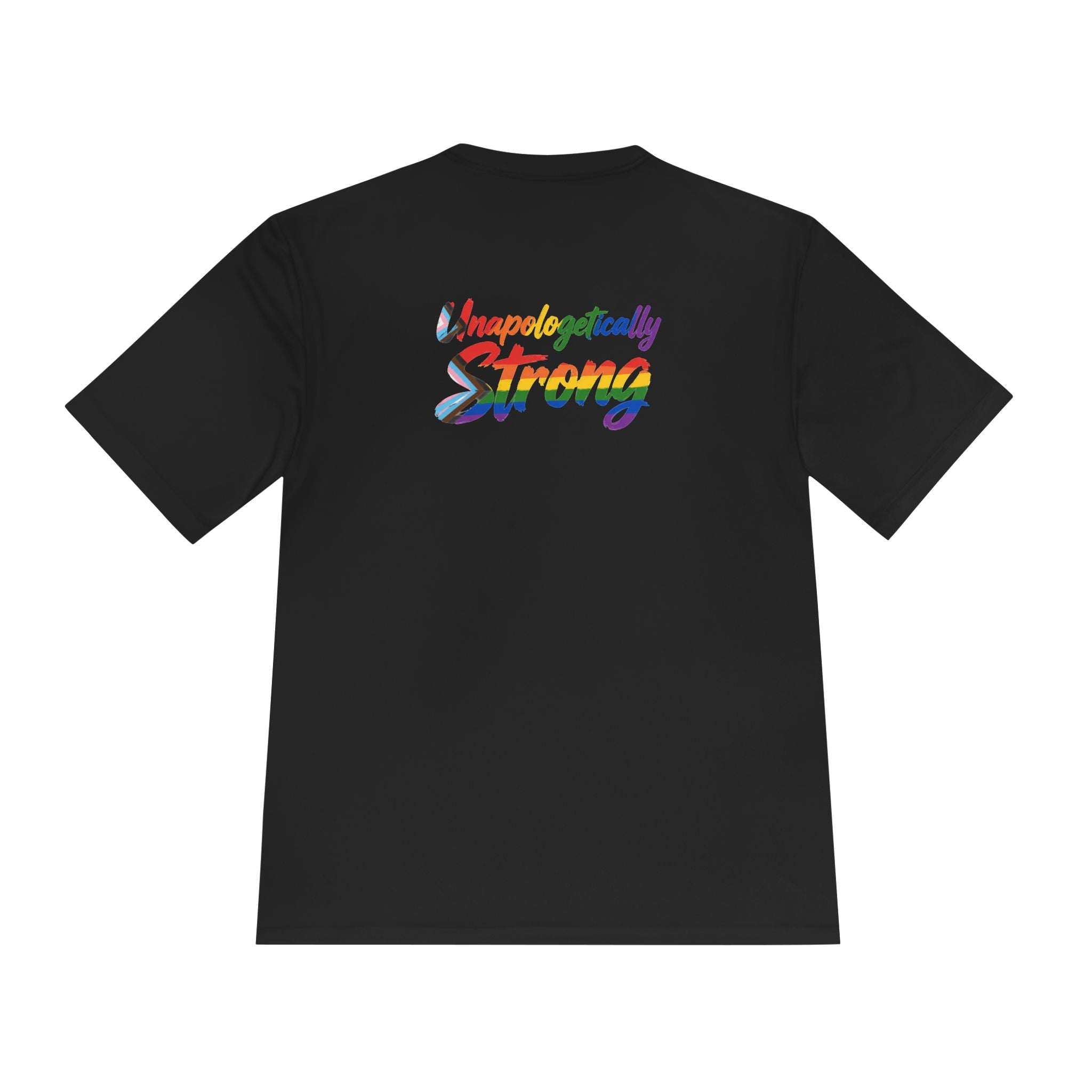 Unapologetically Strong Athletic Tee — Rainbow Pride Fitness Shirt