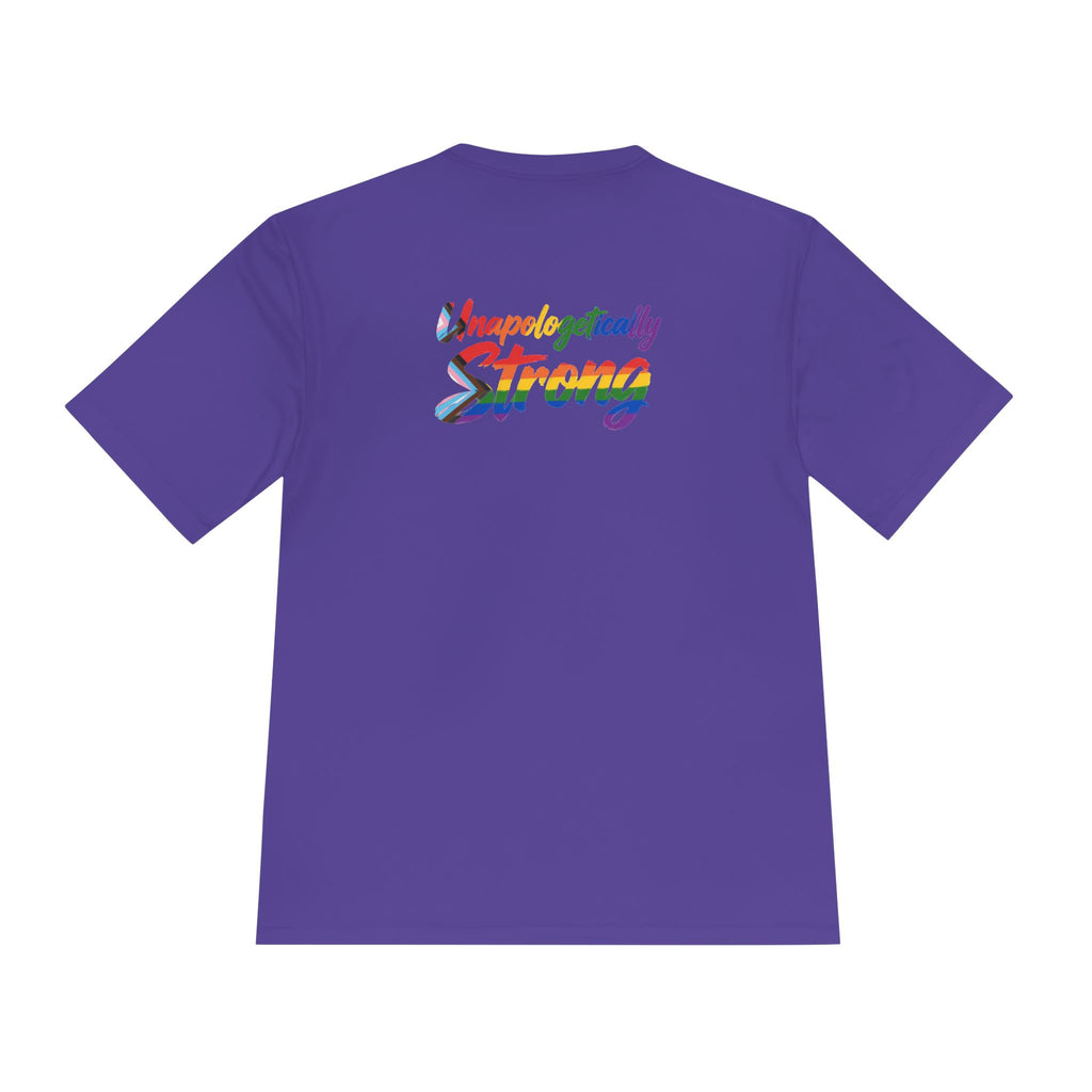 Unapologetically Strong Athletic Tee — Rainbow Pride Fitness Shirt