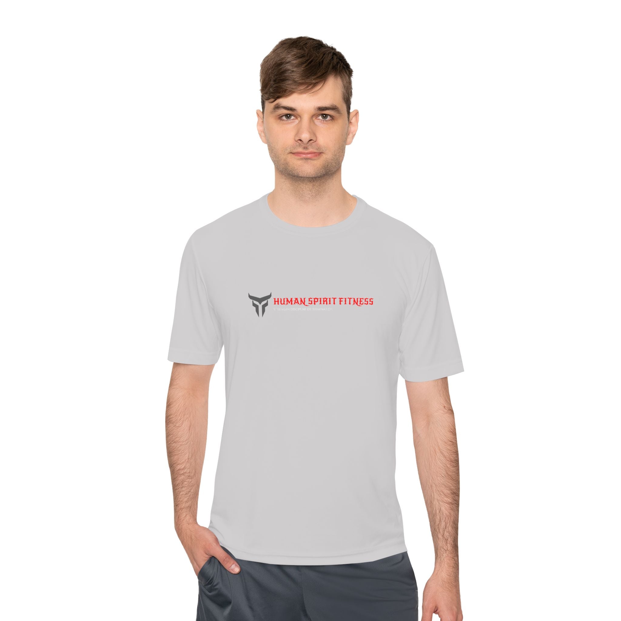Human Spirit Fitness Moisture-Wicking Tee — "Raw Spirit Pure Power" Athletic Shirt