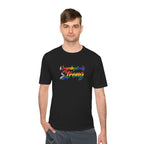 Unapologetically Strong Moisture-Wicking Tee — Rainbow Pride Fitness Shirt